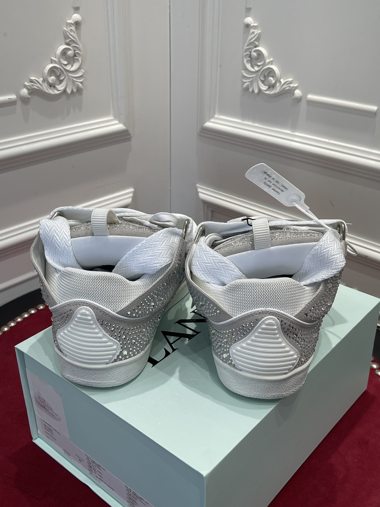 Lanvon Curb Sneaker White Rhinestone FMSKRK11STRAP22